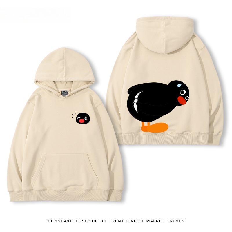 企鵝Pingu 秋冬新款 親子情侶男女連帽衛衣