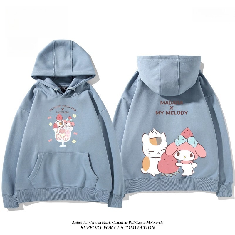 夏目友人帳貓咪老師X三麗鷗新款 親子情侶男女連帽衛衣
