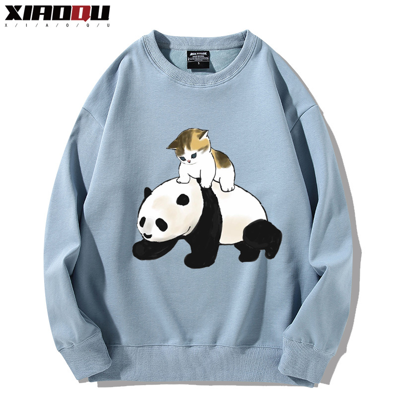 可愛貓咪熊貓 2024親子情侶裝 圓領長袖
