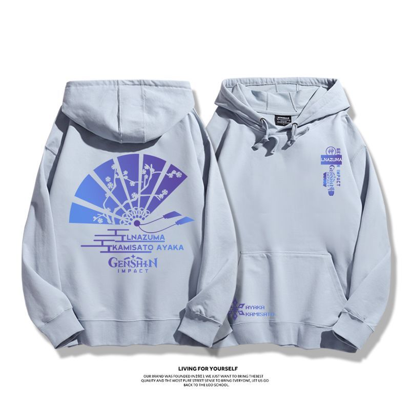 原神聯名衛衣2023秋冬新款親子情侶裝薄絨款連帽衛衣