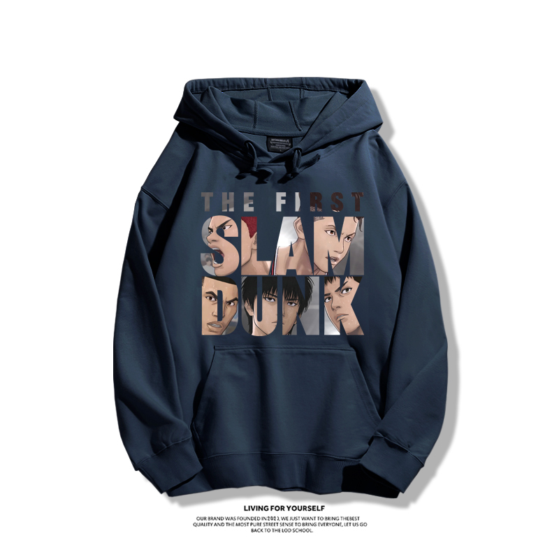 灌籃高手聯名衛衣2023秋冬新款親子情侶裝薄絨款連帽衛衣