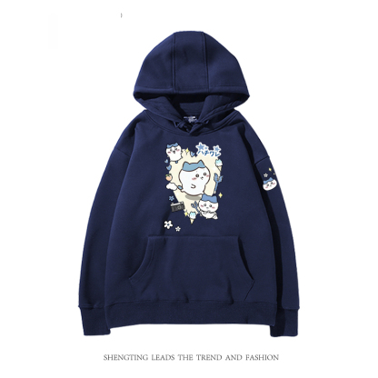 chiikawa 2024秋冬新款親子情侶裝薄絨款連帽衛衣