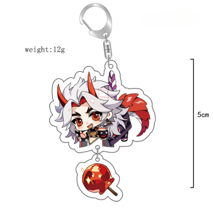 原神八重神子魈可莉刻晴亞克力萬葉熒七七鍾離亞力克鑰匙扣掛飾【單買三件起送】