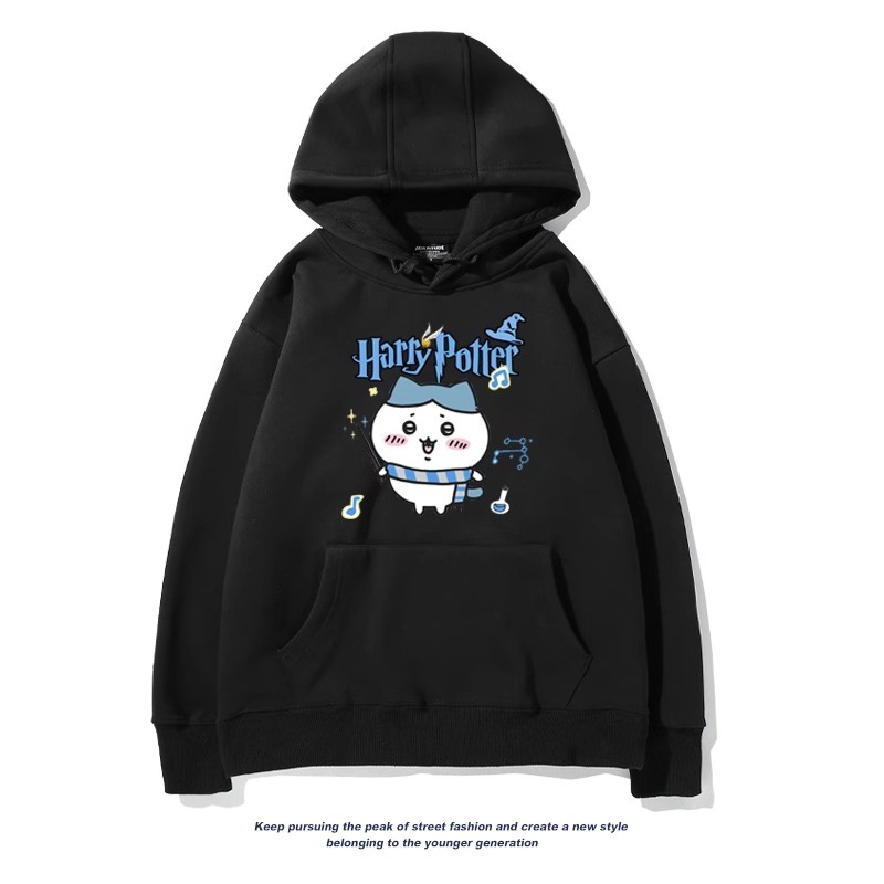 Chiikawa聯名衛衣2024秋冬新款親子情侶裝薄絨款連帽衛衣