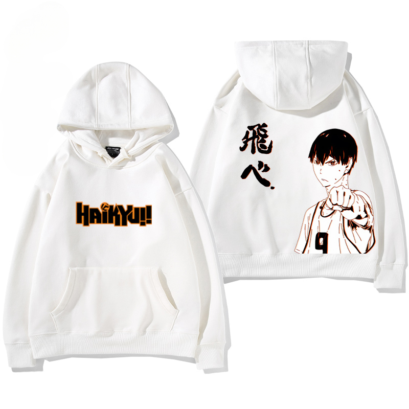 排球少年聯名衛衣2024秋冬新款親子情侶裝薄絨款連帽衛衣