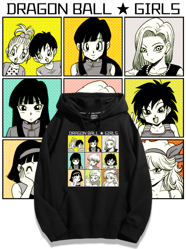 七龍珠聯名衛衣2023秋冬新款親子情侶裝薄絨款連帽衛衣