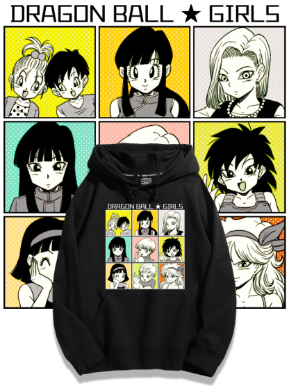 七龍珠聯名衛衣2023秋冬新款親子情侶裝薄絨款連帽衛衣