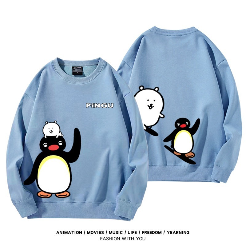Pingu企鵝家族聯名親子情侶裝 圓領長袖