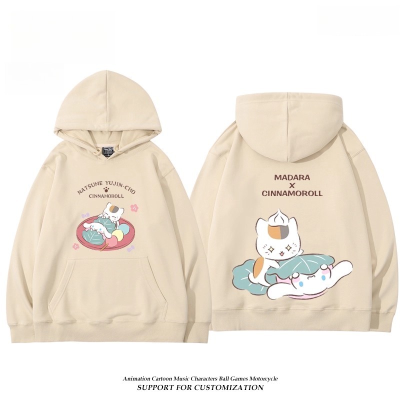 夏目友人帳貓咪老師X三麗鷗新款 親子情侶男女連帽衛衣