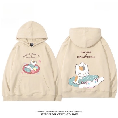 夏目友人帳貓咪老師X三麗鷗新款 親子情侶男女連帽衛衣