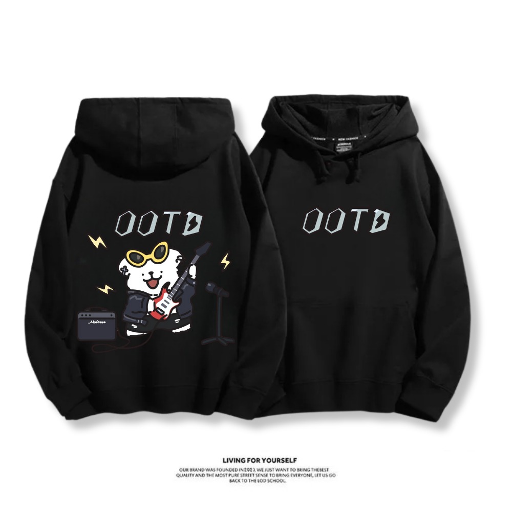 線條小狗 2025秋冬新款 親子情侶男女連帽衛衣