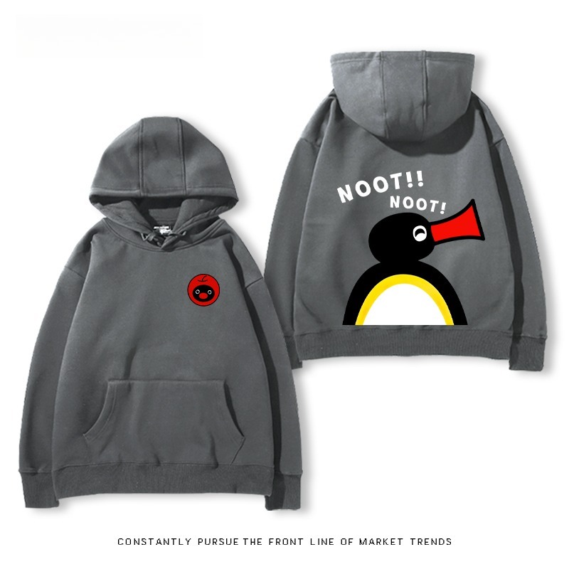 企鵝Pingu 秋冬新款 親子情侶男女連帽衛衣