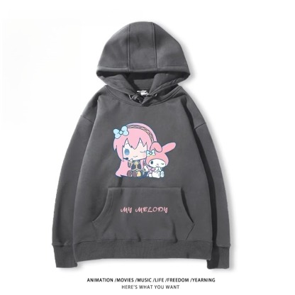 初音未來X三麗鷗新款 親子情侶男女款連帽衛衣