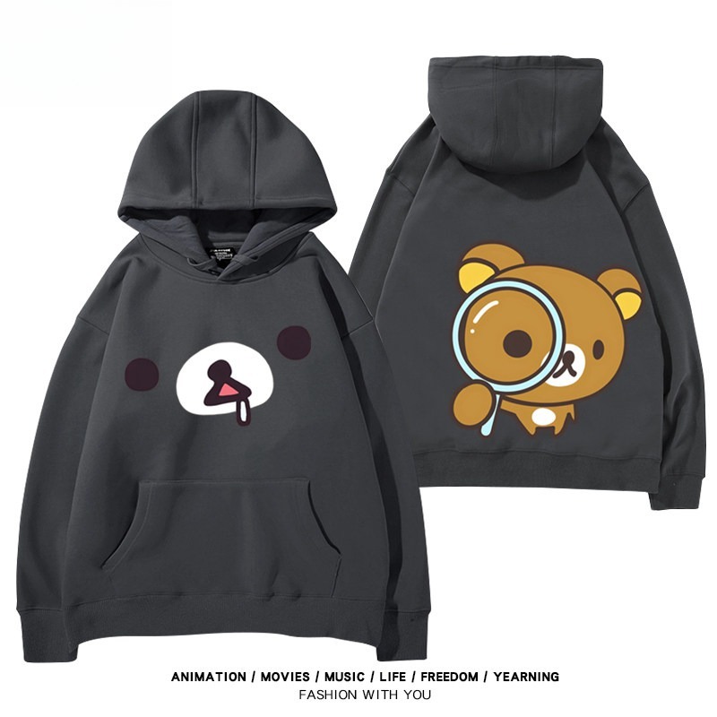 日系拉拉熊 聯名衛衣新款 親子情侶裝連帽衛衣