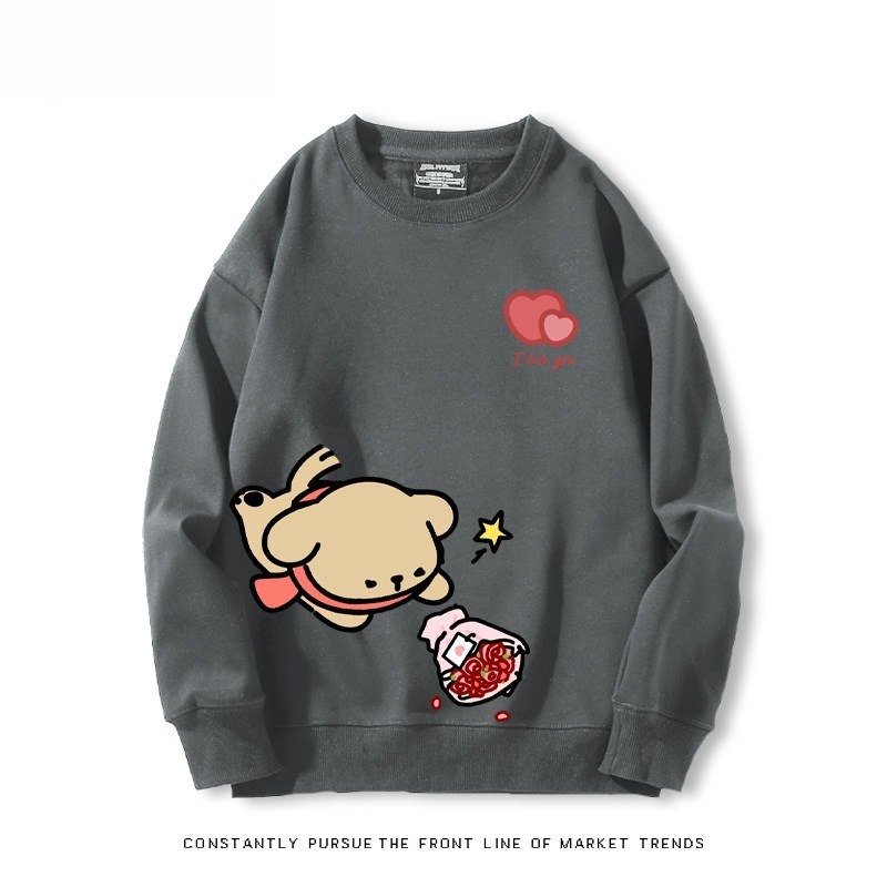 線條小狗 聯名親子情侶裝 圓領長袖