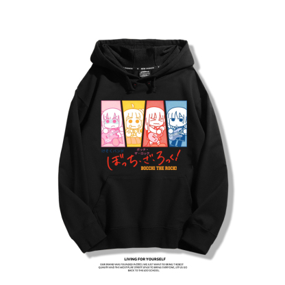 孤獨搖滾聯名衛衣2023秋冬新款親子情侶裝薄絨款連帽衛衣