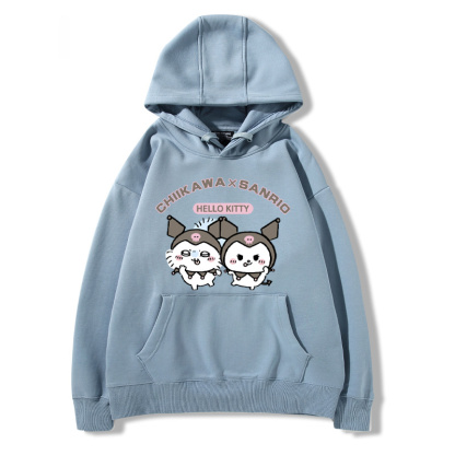 chiikawa吉伊卡哇聯名三麗歐 2024秋冬新款親子情侶裝薄絨款連帽衛衣