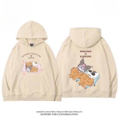 夏目友人帳貓咪老師X三麗鷗新款 親子情侶男女連帽衛衣