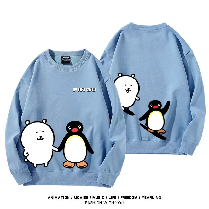 Pingu企鵝家族聯名親子情侶裝 圓領長袖