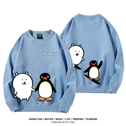 Pingu企鵝家族聯名親子情侶裝 圓領長袖