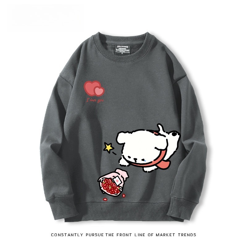 線條小狗 聯名親子情侶裝 圓領長袖