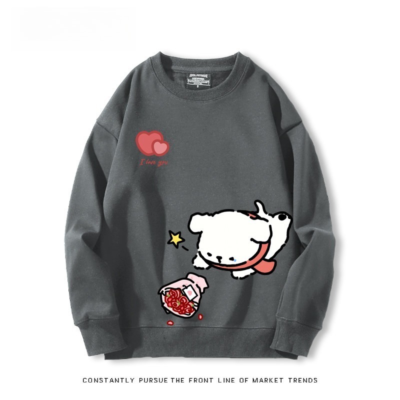 線條小狗 聯名親子情侶裝 圓領長袖