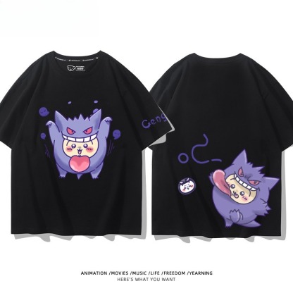 Chiikawa X 寶可夢 2026親子情侶男女同款 印花短袖T恤