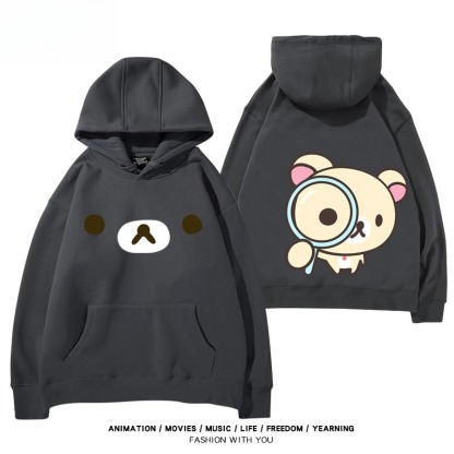 日系拉拉熊 聯名衛衣新款 親子情侶裝連帽衛衣