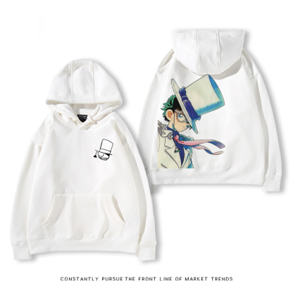 名偵探柯南聯名衛衣2024秋冬新款親子情侶裝薄絨款連帽衛衣