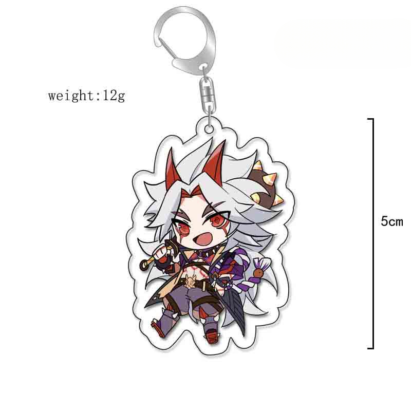 原神旅行者可莉安柏凱亞克力雙面鑰匙扣個性掛飾遊戲周邊薔薇魔女【單買三件起送】