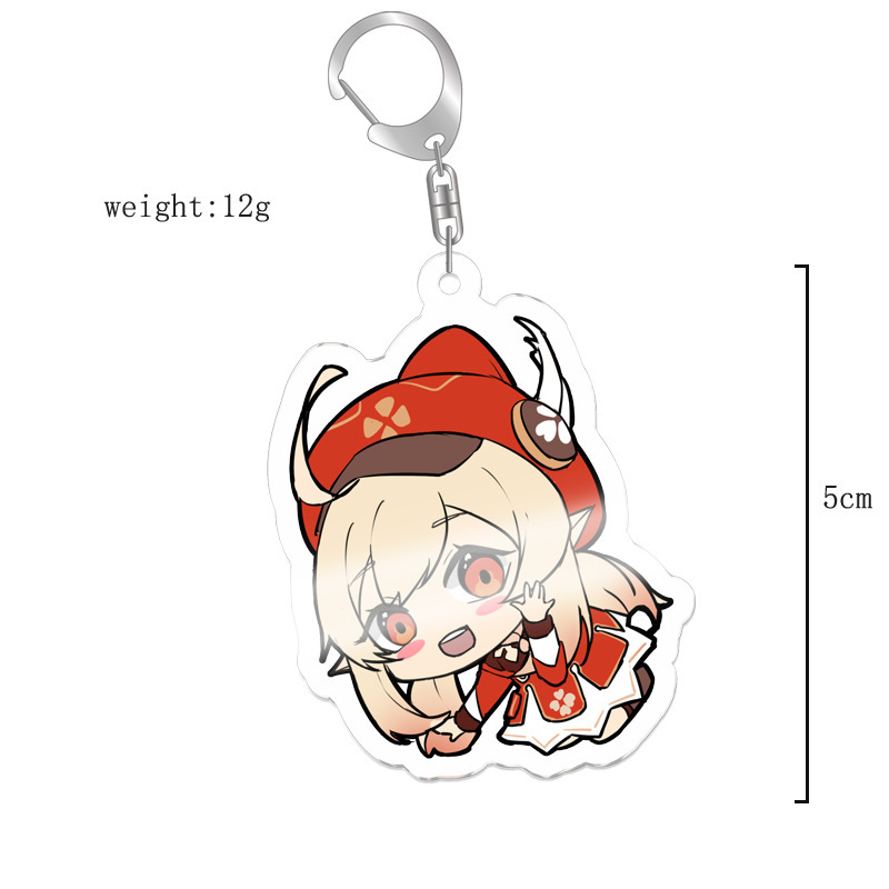 原神八重神子魈可莉刻晴亞克力萬葉熒七七鍾離亞力克鑰匙扣掛飾【單買三件起送】