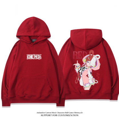 航海王紅髮歌姬烏塔 聯名衛衣2024秋冬新款親子情侶裝薄絨款連帽衛衣