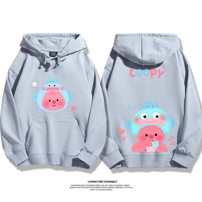 萌系loopy露比x三麗鷗聯名衛衣2023秋冬新款親子情侶裝薄絨款連帽衛衣