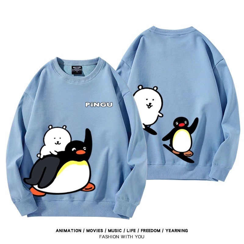 Pingu企鵝家族聯名親子情侶裝 圓領長袖