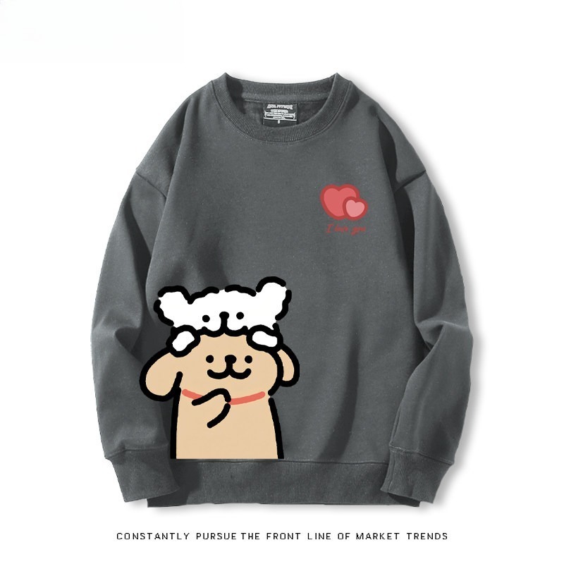 線條小狗 聯名親子情侶裝 圓領長袖