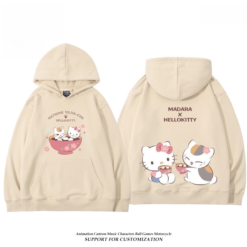 夏目友人帳貓咪老師X三麗鷗新款 親子情侶男女連帽衛衣
