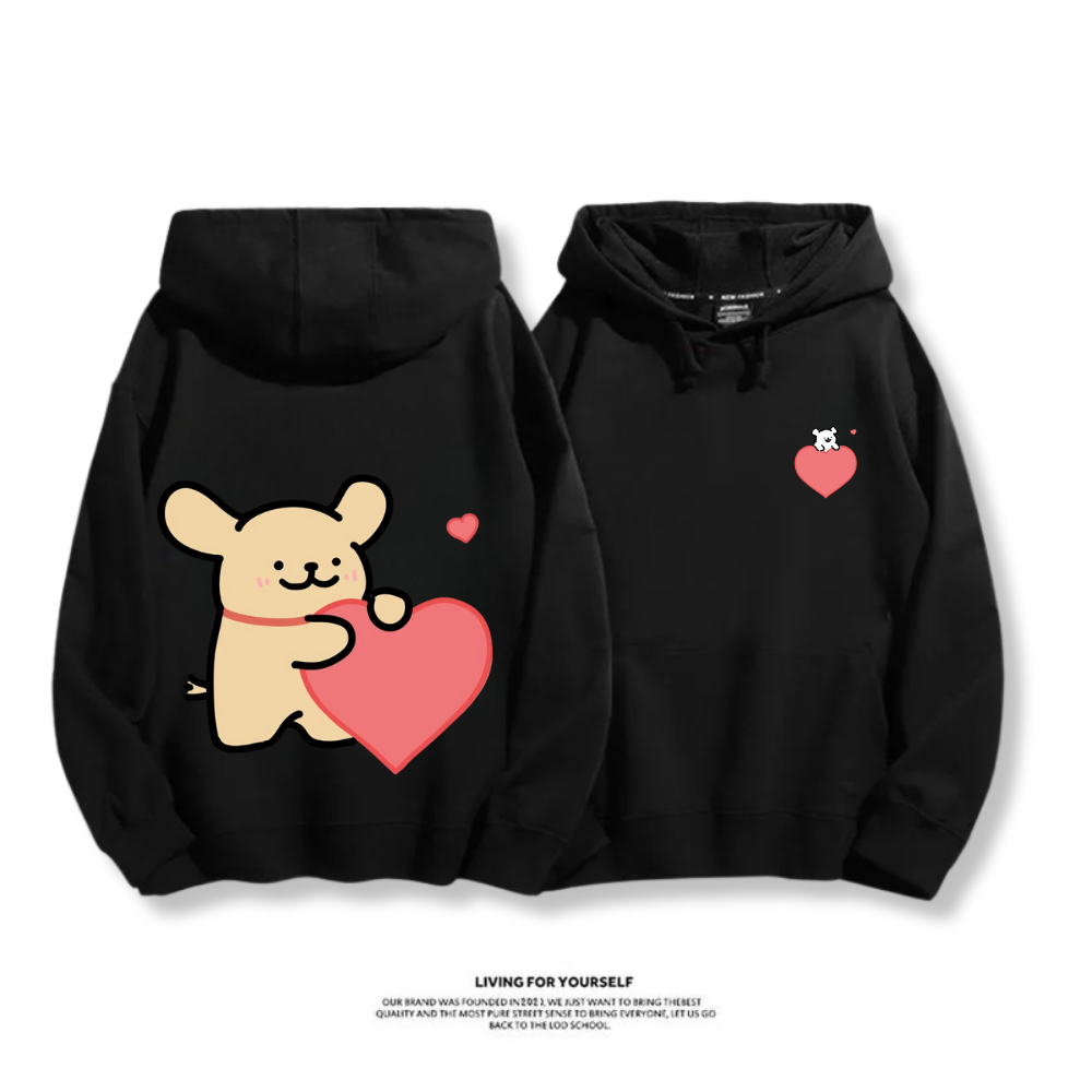 線條小狗 2025秋冬新款 親子情侶男女連帽衛衣