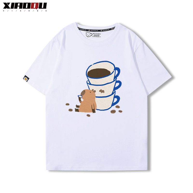 卡皮巴拉 2024親子情侶男女同款 純棉T恤