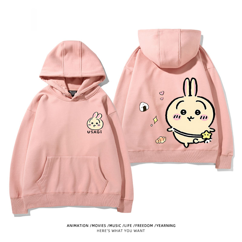 chiikawa 2024秋冬新款親子情侶裝薄絨款連帽衛衣