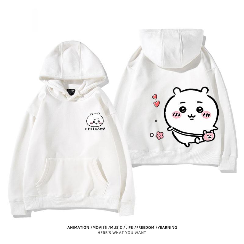 chiikawa 2024秋冬新款親子情侶裝薄絨款連帽衛衣