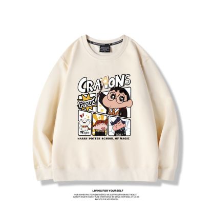 蠟筆小新聯名哈利波特2024親子情侶裝 圓領長袖