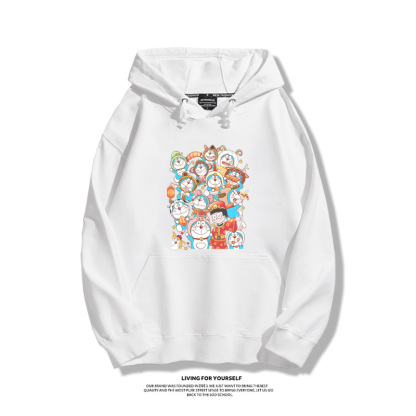 叮噹貓龍年聯名衛衣2024秋冬新款親子情侶裝薄絨款連帽衛衣