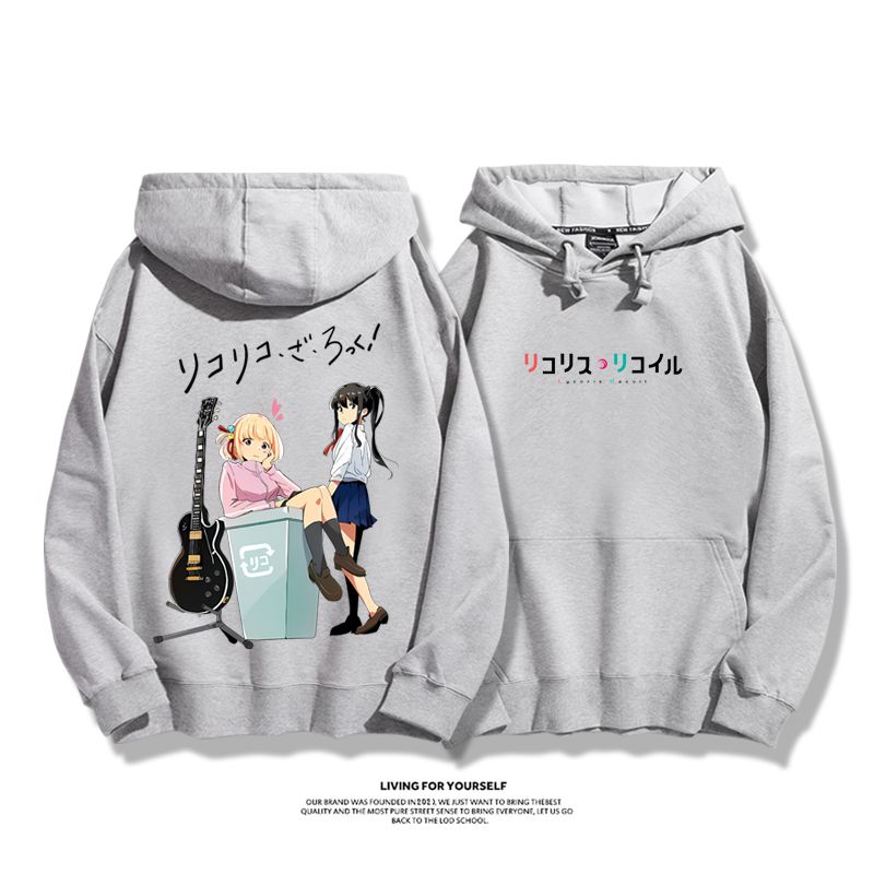 孤獨搖滾聯名莉可麗絲2023秋冬新款親子情侶裝薄絨款連帽衛衣