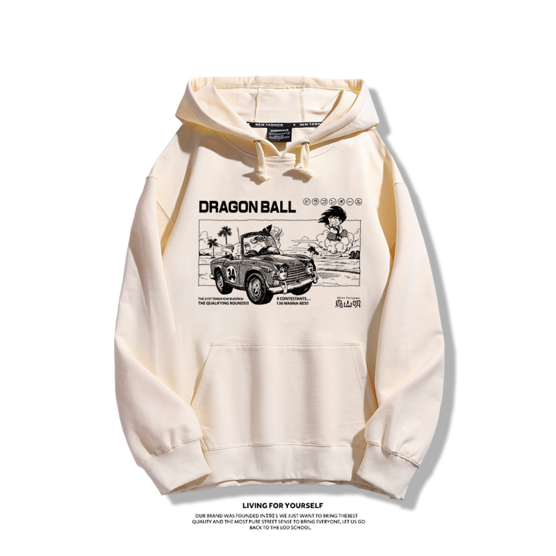 七龍珠聯名衛衣2023秋冬新款親子情侶裝薄絨款連帽衛衣