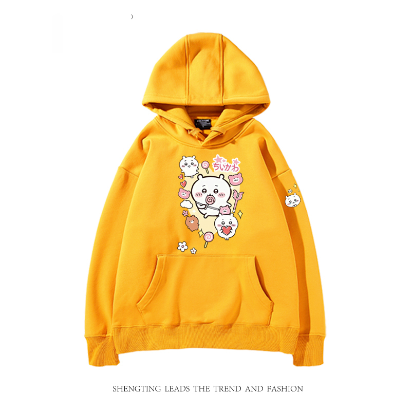 chiikawa 2024秋冬新款親子情侶裝薄絨款連帽衛衣