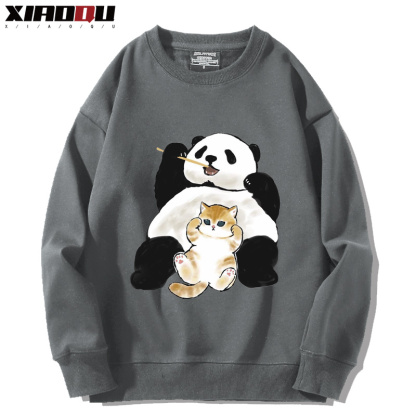 可愛貓咪熊貓 2024親子情侶裝 圓領長袖