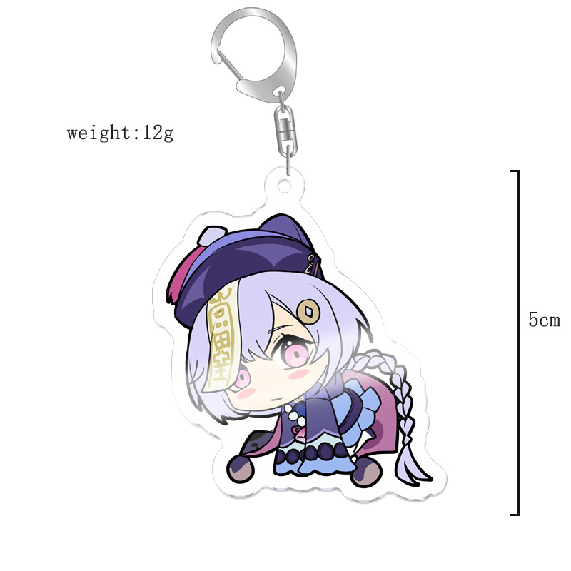 原神八重神子魈可莉刻晴亞克力萬葉熒七七鍾離亞力克鑰匙扣掛飾【單買三件起送】