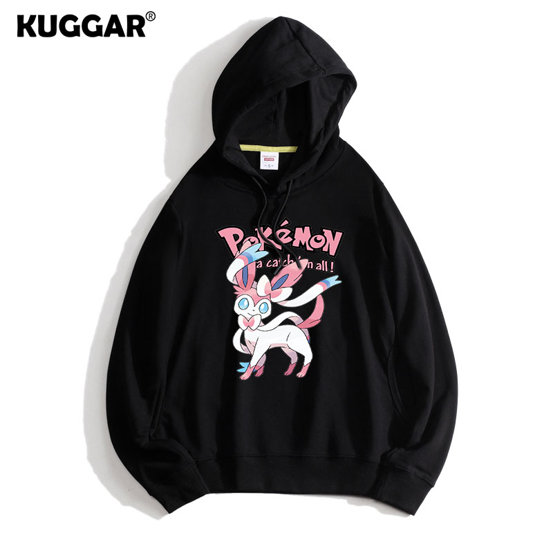 寶可夢聯名衛衣2024秋冬新款親子情侶裝薄絨款連帽衛衣