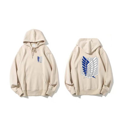 進擊的巨人聯名衛衣2024秋冬新款親子情侶裝薄絨款連帽衛衣