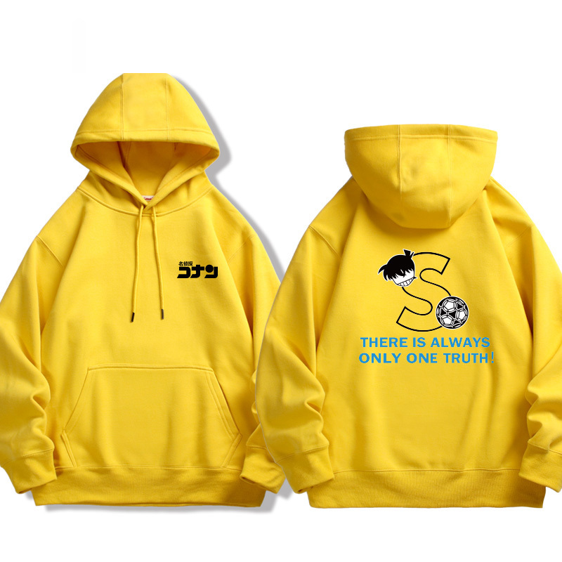 名偵探柯南 2024秋冬新款親子情侶裝薄絨款連帽衛衣